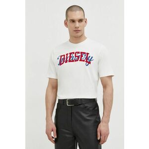 Diesel tricou din bumbac bărbați, culoarea bej, cu imprimeu A12441.0GRAI imagine