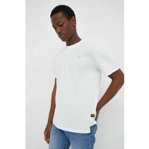 G-Star Raw tricou din bumbac barbati, culoarea alb, neted imagine