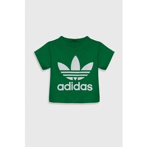 adidas Originals tricou de bumbac pentru copii TREFOIL TEE culoarea verde, cu imprimeu imagine