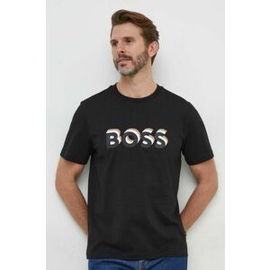BOSS tricou din bumbac bărbați, culoarea negru, cu imprimeu 50506923 imagine