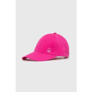 United Colors of Benetton șapcă din bumbac pentru copii culoarea roz, neted imagine