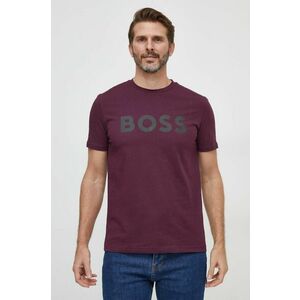 BOSS tricou din bumbac CASUAL bărbați, culoarea violet, cu imprimeu 50481923 imagine