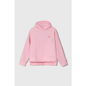 adidas Originals bluza copii culoarea roz, cu glugă, neted imagine