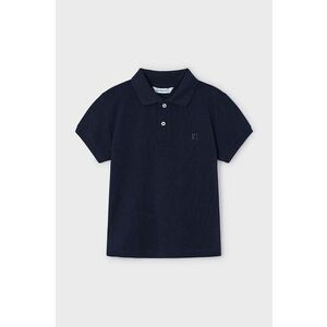 Mayoral tricouri polo din bumbac pentru copii culoarea albastru marin, neted imagine