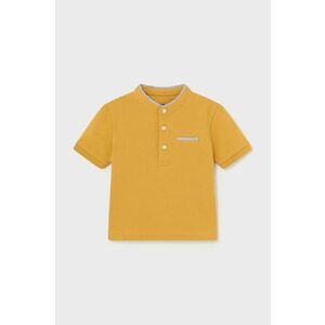 Mayoral tricou polo pentru copii culoarea galben, neted imagine