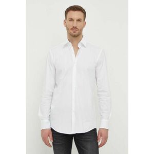 BOSS cămașă bărbați, culoarea alb, cu guler clasic, slim 50508751 imagine