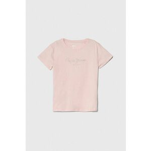 Pepe Jeans tricou de bumbac pentru copii NINA culoarea roz imagine