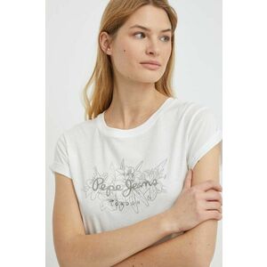 Pepe Jeans tricou din bumbac HELEN femei, culoarea alb imagine