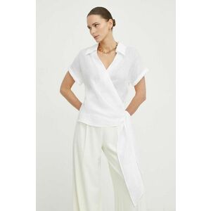 Luisa Spagnoli camasa femei, culoarea alb, cu guler clasic, relaxed imagine