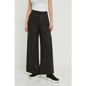 Pepe Jeans pantaloni femei, culoarea negru, lat, high waist imagine