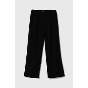 Hollister Co. pantaloni femei, culoarea negru, lat, high waist imagine