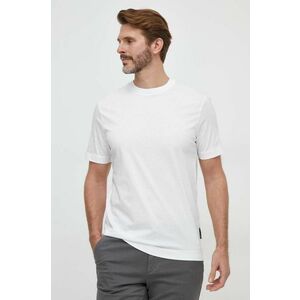 BOSS tricou din bumbac bărbați, culoarea alb, cu imprimeu 50507787 imagine
