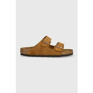 Birkenstock papuci din piele Arizona culoarea maro, 1027082 imagine