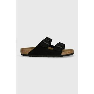 Birkenstock papuci din piele Arizona bărbați, culoarea negru, 1027152 imagine