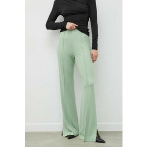 Day Birger et Mikkelsen pantaloni femei, culoarea verde, lat, high waist imagine