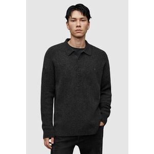 AllSaints pulover de lana SHAPLEY LS POLO culoarea negru imagine