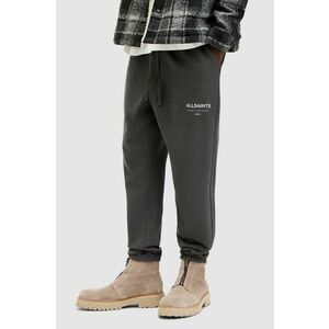 AllSaints pantaloni de trening din bumbac UNDERGROUND culoarea gri, cu imprimeu imagine