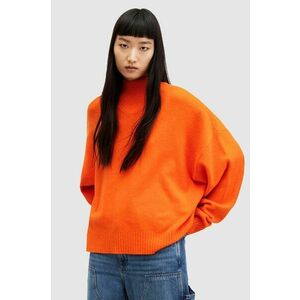 AllSaints pulover ASHA culoarea portocaliu, călduros, cu guler imagine