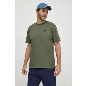 Aeronautica Militare tricou din bumbac barbati, culoarea verde, cu imprimeu imagine