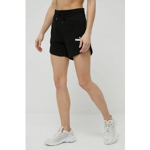 Puma pantaloni scurți Essentials femei, culoarea negru, uni, high waist 523181 imagine