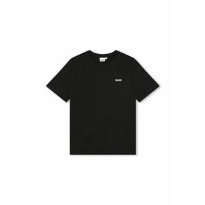 BOSS tricou de bumbac pentru copii culoarea negru, neted imagine