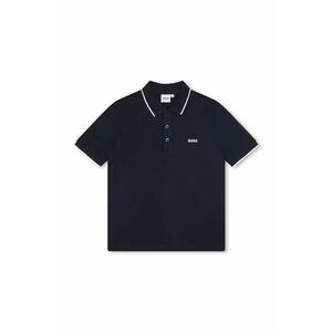 BOSS tricouri polo din bumbac pentru copii culoarea albastru marin, cu imprimeu imagine