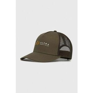 Alpha Industries șapcă culoarea verde, cu imprimeu imagine