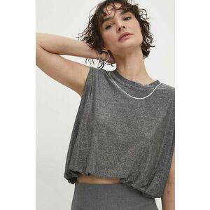 Answear Lab bluza femei, culoarea gri, cu imprimeu imagine