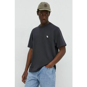Abercrombie & Fitch tricou din bumbac barbati, culoarea negru, neted imagine
