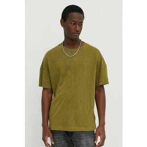 American Vintage tricou din bumbac barbati, culoarea verde, neted imagine