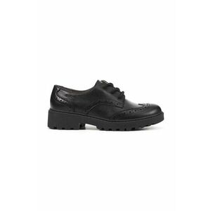 Geox pantofi de piele J CASEY GIRL femei, culoarea negru, cu toc plat, J6420N 00085 C9999 imagine