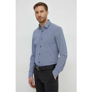 BOSS cămașă bărbați, culoarea bleumarin, cu guler clasic, slim 50508738 imagine