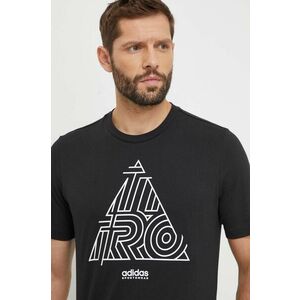 adidas tricou din bumbac TIRO bărbați, culoarea negru, cu imprimeu IS2877 imagine