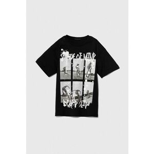 Sisley tricou de bumbac pentru copii culoarea negru, cu imprimeu imagine