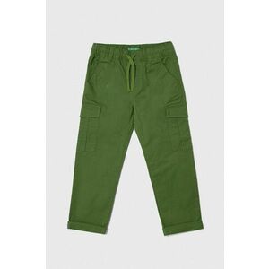 United Colors of Benetton pantaloni copii culoarea verde, neted imagine