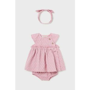 Mayoral Newborn rochie din bumbac pentru bebeluși culoarea roz, mini, evazati imagine