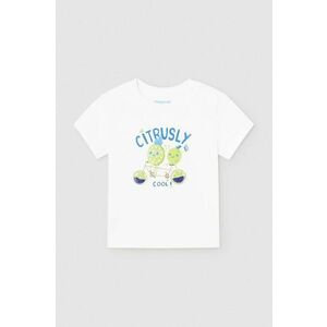Mayoral tricou din bumbac pentru bebelusi culoarea alb, cu imprimeu imagine