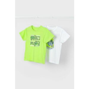 Mayoral tricou de bumbac pentru copii 2-pack culoarea verde, cu imprimeu imagine