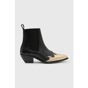 AllSaints cizme de piele Dellaware Boot femei, culoarea negru, cu toc drept, WF733Z imagine
