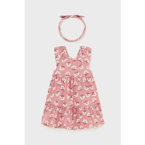 Mayoral rochie din bumbac pentru bebeluși culoarea roz, mini, evazati imagine