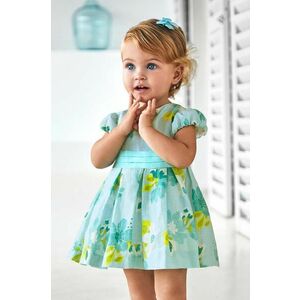 Mayoral rochie de in pentru bebeluși culoarea turcoaz, mini, evazati imagine