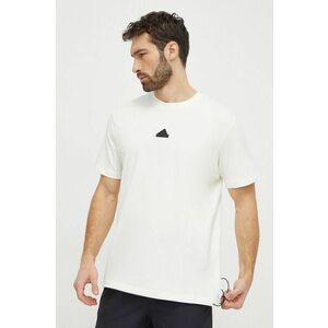adidas tricou din bumbac bărbați, culoarea bej, cu imprimeu IR5175 imagine