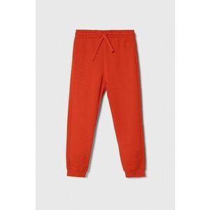 United Colors of Benetton pantaloni de trening din bumbac pentru copii culoarea rosu, neted imagine