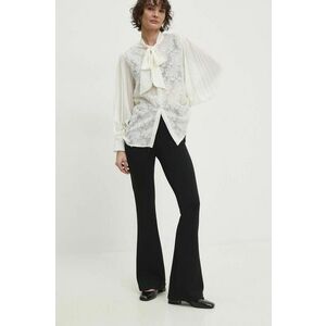Answear Lab pantaloni femei, culoarea negru, evazati, high waist imagine