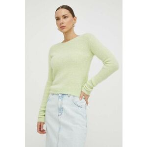American Vintage pulover din amestec de lana femei, culoarea verde, light imagine