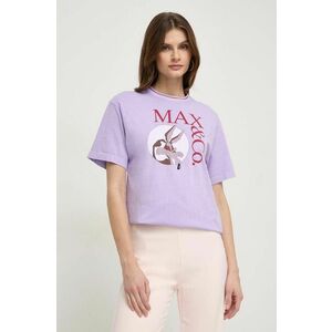 MAX&Co. tricou din bumbac x CHUFY femei, culoarea violet 2418970000000 imagine