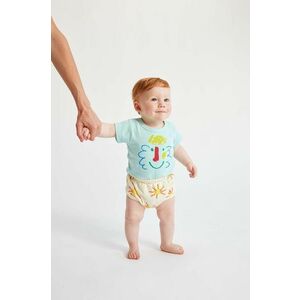 Bobo Choses pantaloni scurți din bumbac pentru bebeluși culoarea bej, modelator imagine