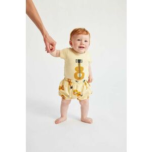 Bobo Choses pantaloni scurți din bumbac pentru bebeluși culoarea galben, modelator imagine