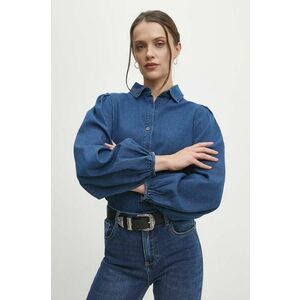 Answear Lab camasa jeans femei, cu guler clasic, regular imagine