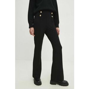 Answear Lab pantaloni femei, culoarea negru, evazati, high waist imagine